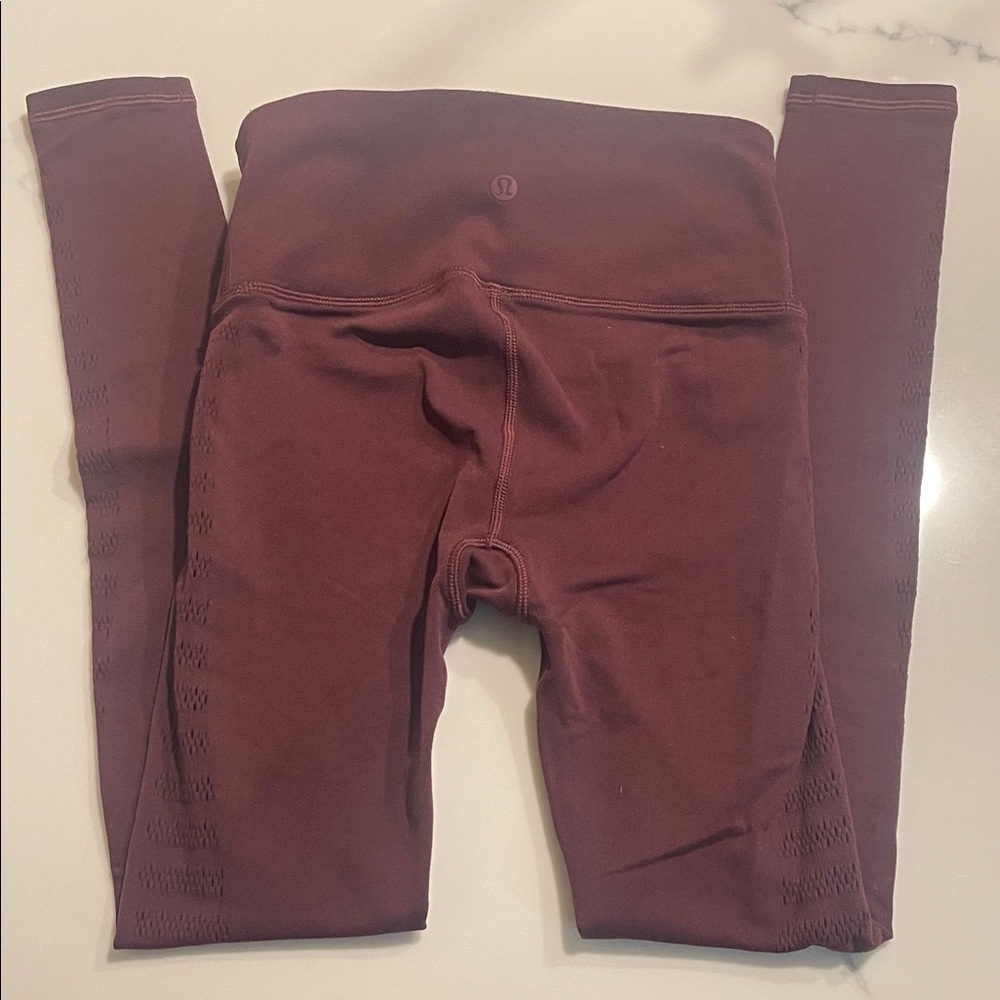 lululemon athletica Maroon Seamless High-Rise Leggings